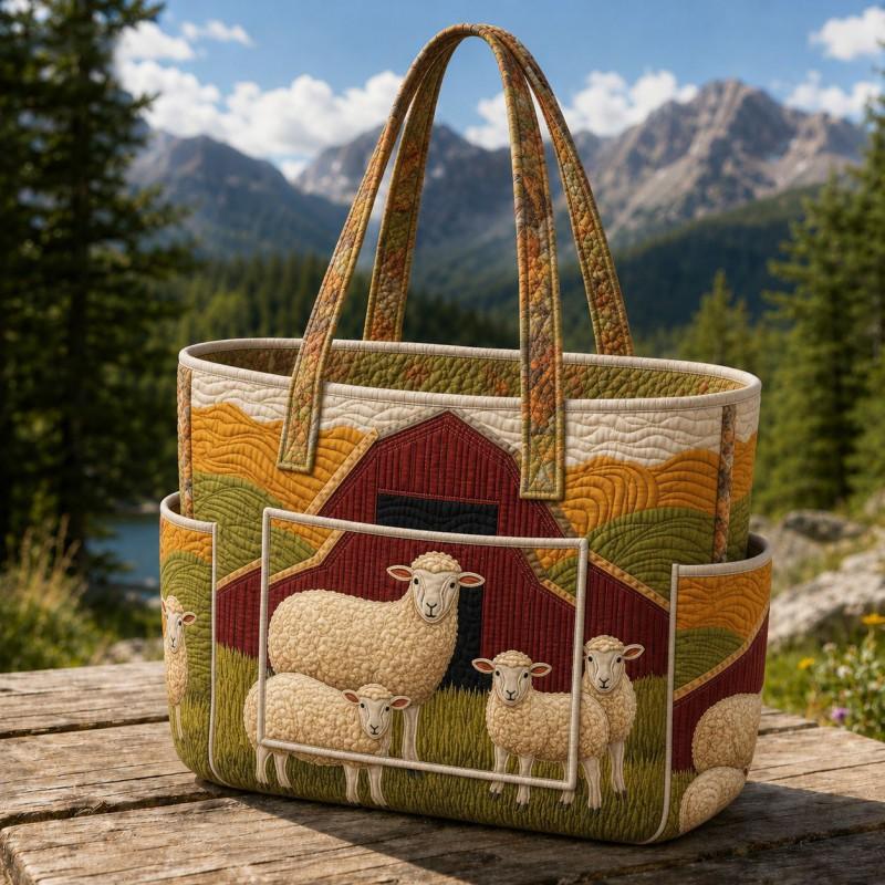 Large Capacity Tote Bag Digital Print Quilted Single Shoulder Hand Carry Casual Travel