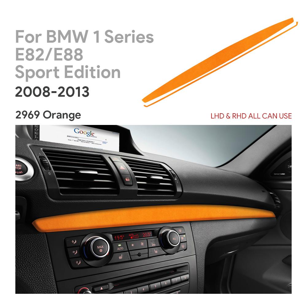 Suede Dashboard Trim for BMW E82 E88 2008-2013 Passenger Side Co-Pilot Decor Strip Cover Orange
