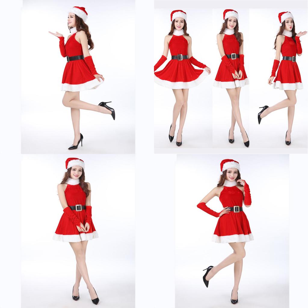 Women Deluxe Mrs Santa Claus Christmas Fancy Dress Costume With Fluffy Trim For Festive Parties