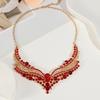 Women Crystal Necklace Earrings Indian Bridal Jewelry Sets Brides Wedding Party Costume Accessories