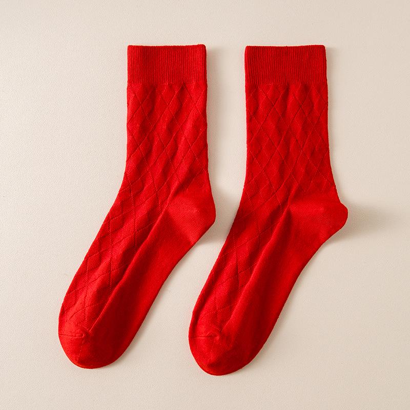 

Ярко-красные годовые носки со знаком зодиака — унисекс новогодние хлопковые носки для свадьбы и осени/зимы One Size