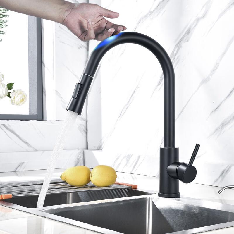 TLXT Stainless Steel Kitchen Pull-Out Touch Sensor Faucet