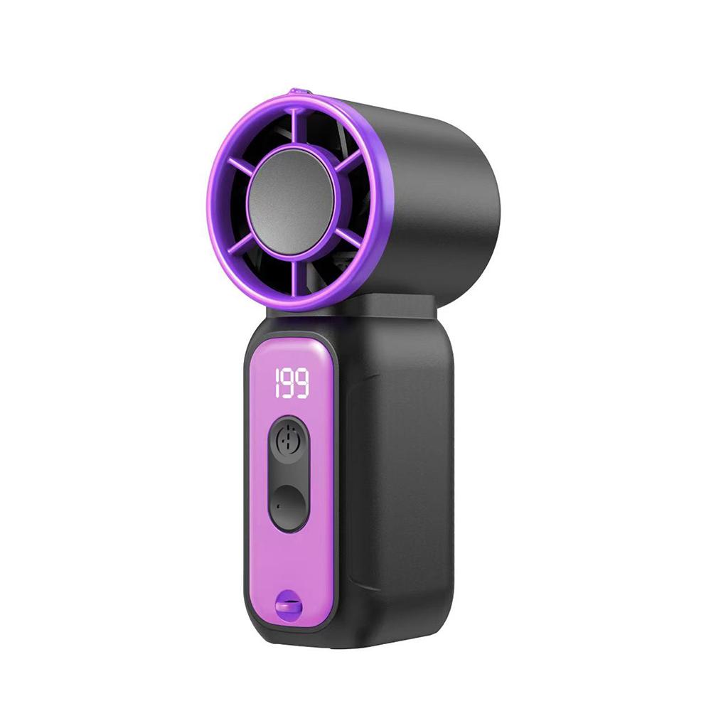 Portable Mini Fan Rechargeable LED Digital Display Air Cooling Hanging Neck Fan for Outdoor Small Personal Handheld Pocket Fan