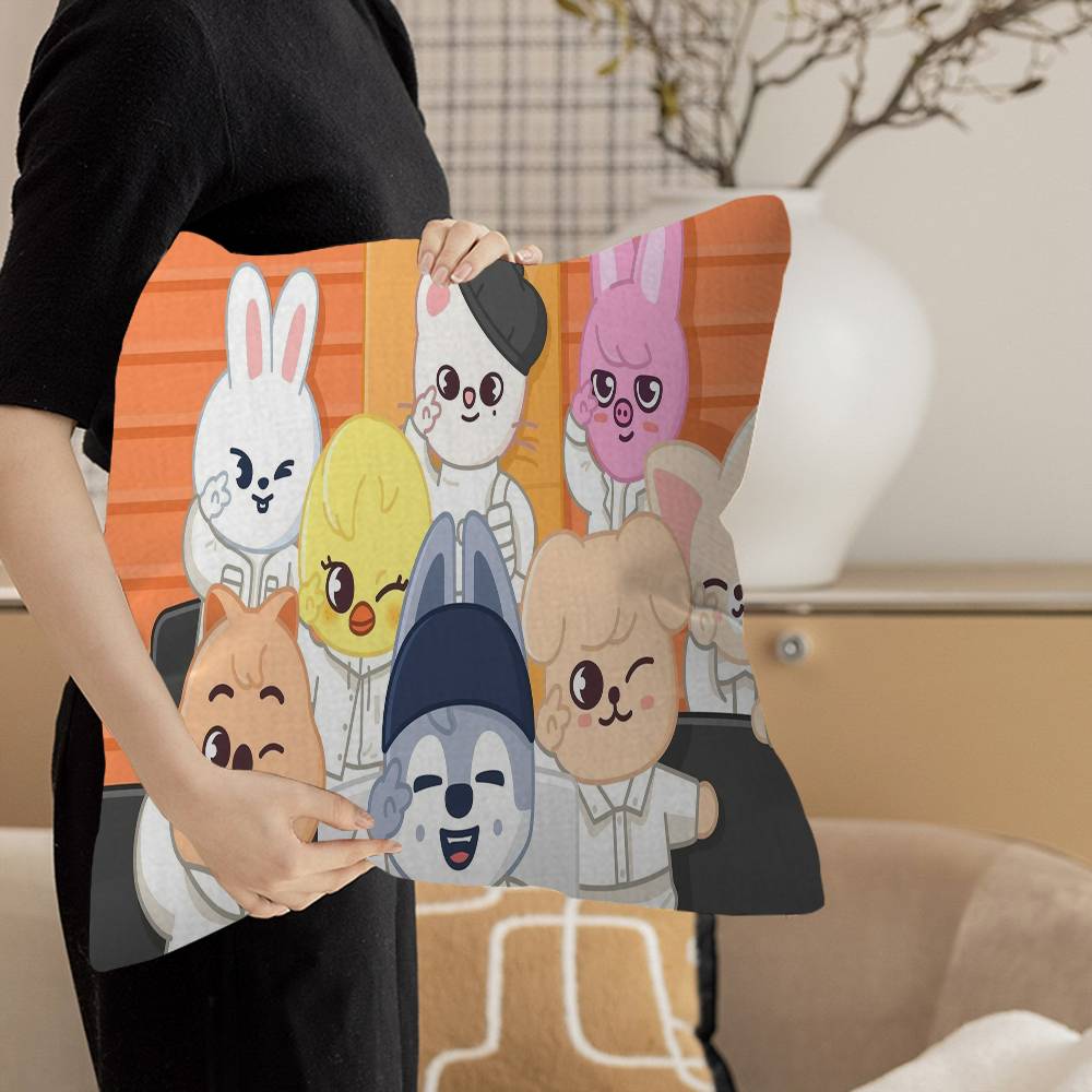 Kpop S-Stray K-Kids S-Skzoo Personalized Pillow Dust Cover Bedroom Kids Party Decoration Pillowcase Birthday Children Gift