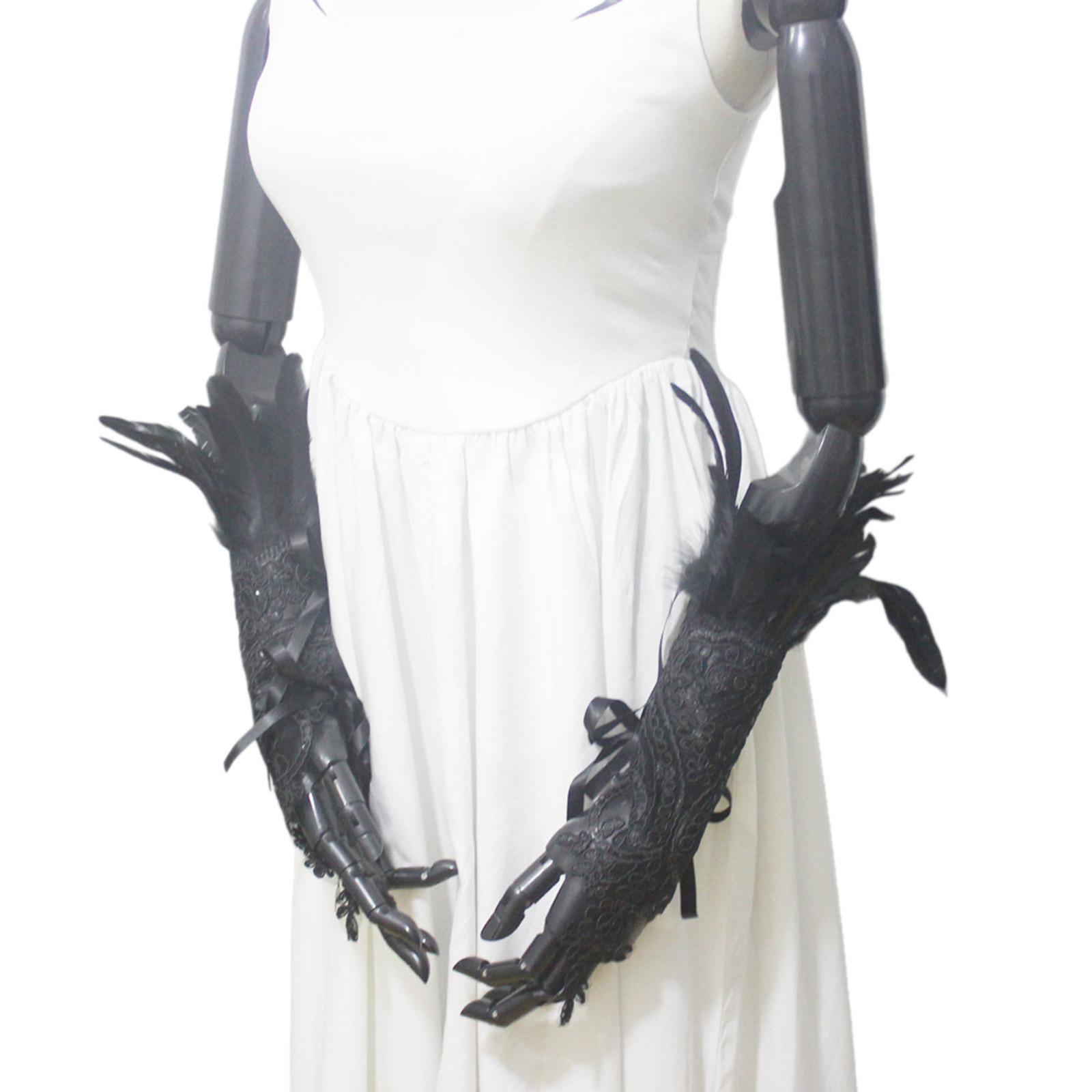 

Свадебные перчатки с перьями Невеста Перья Цветочные Изысканные Длинные Девичник Девичник Невеста Перчатки Девичник