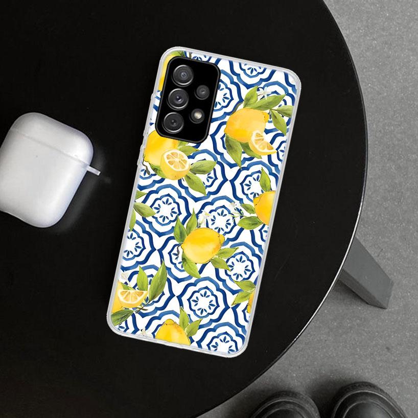 Mediterranean Lemon Phone Case Cover for Samsung Galaxy A12 A22 A32 A52 A72 A02S A51 A50S A31 A20S A10S Note 20 Ultra 10 Plus Ga