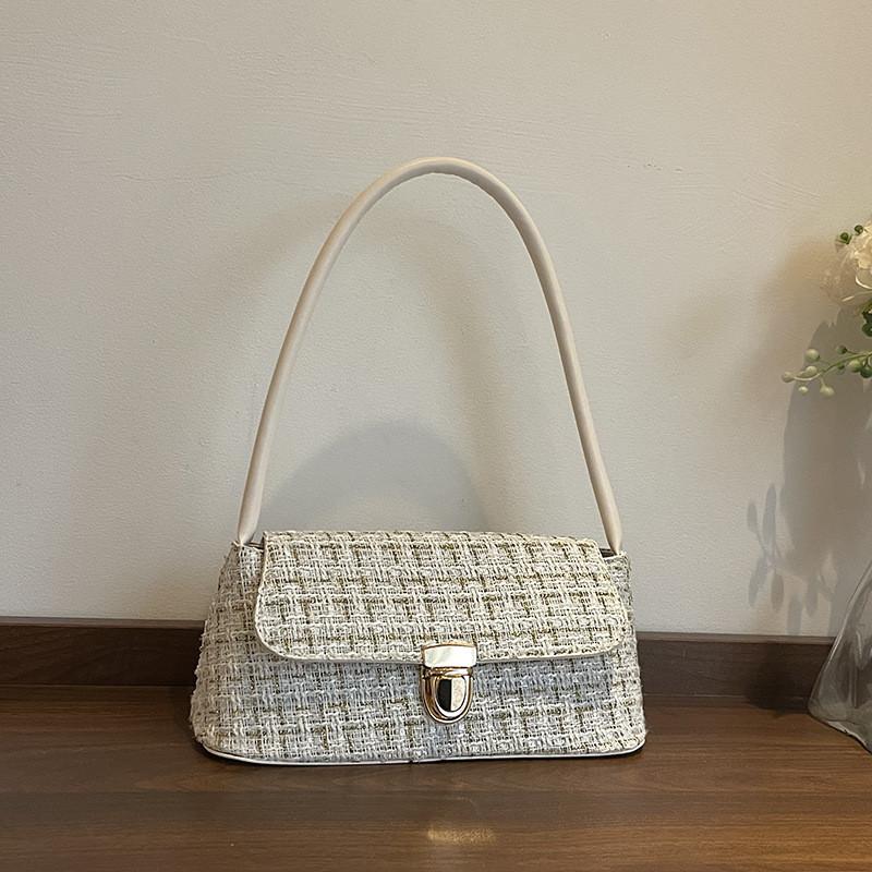 Korean Style Small Pu Handbag With Stitching Detail For Daily Casual Use