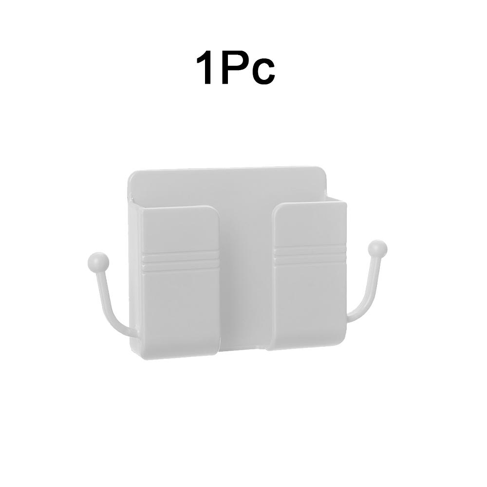 1Pcs Punch-free Mobile Phone Holder Wall Mount Stand Remote Control Organizer Storage Box Charging Bedside Container Rack