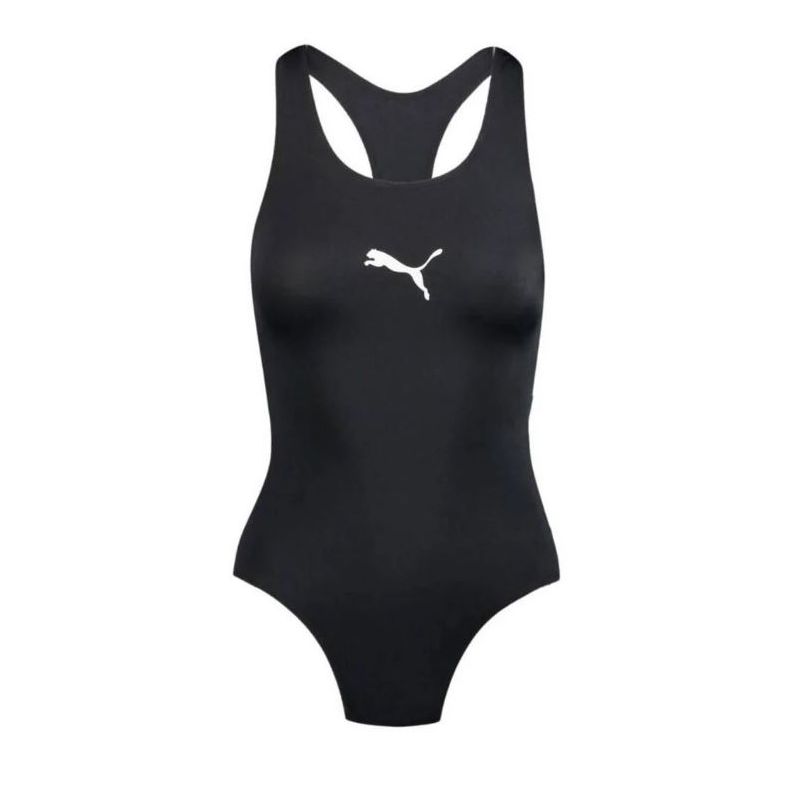 

Однотонная черная спортивная майка с белым логотипом с открытой спиной Женская PUMA S чёрный