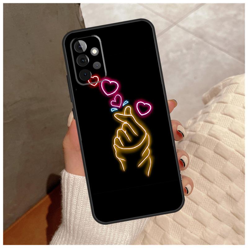 Hand Holding Moon Finger Heart For Samsung Galaxy A36 A56 A16 A26 A06 A52 A53 A33 A13 A34 A54 A14 A15 A35 A55 A22 A32 Case