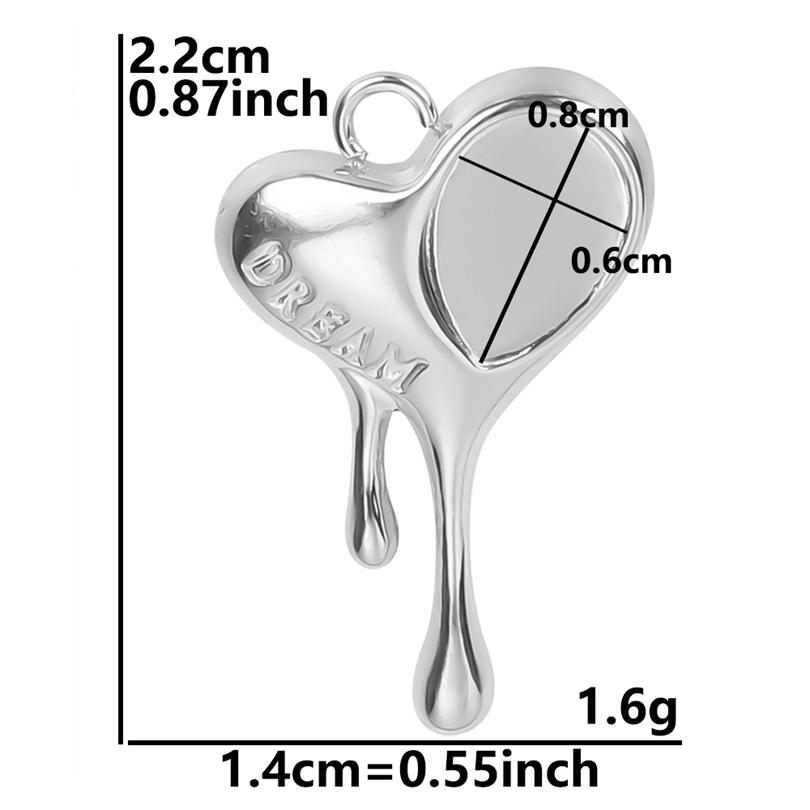 High Quality 6pcs Silver Color Heart Charm Stainless Steel Charms For Jewelry Making Pendnat Breloque Acier Inoxydable Materials