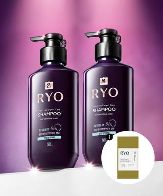 Ryo Jayang Yoonmo 9ex Champú de Cuidado Profesional para Síntomas de Caída del Cabello Para Cuero Cabelludo Sensible 400ml Paquete de 2