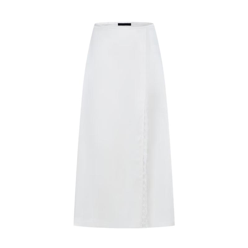 MO&Co. 2024 Spring Acetate Slit Lace High-Waist Midi Skirt L 170