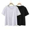 Women's Plus Size Polka Dot Cotton Slimming T-Shirt - Short Sleeve, Summer 2026, Casual Versatile Top