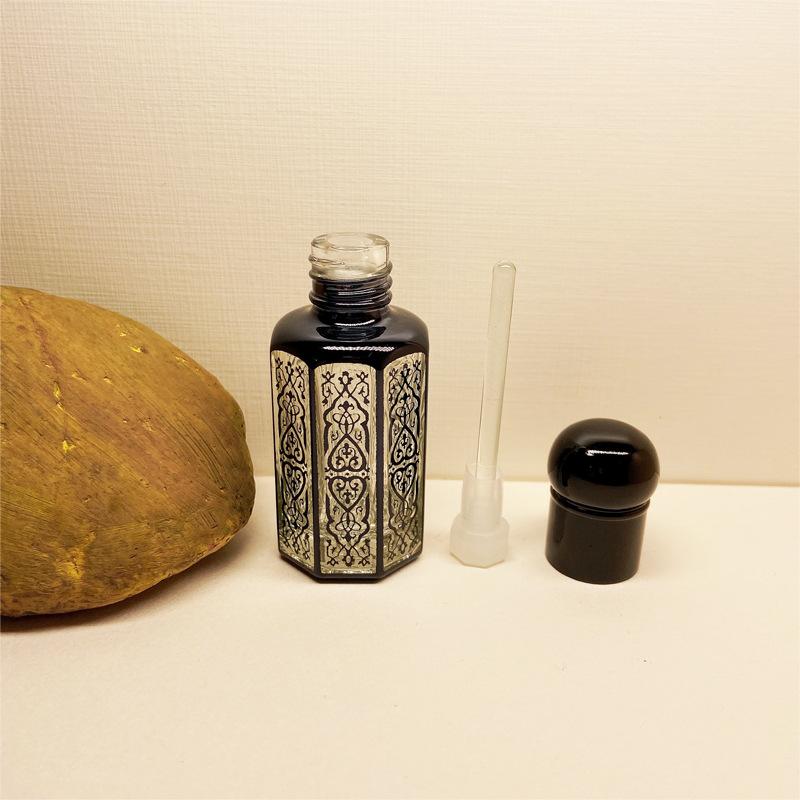 3ml 6ml 12ml Electroplated Carved Colored Glass Roll on Bottle Sample Test Essential Oil Vials with Roller Refillable Bottles