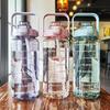 2 Liters Plastic Kettle Large Portable Travel Water Bottle with Straw  Sports Fitness Cup High Value Big Fat Cup Adult Universal