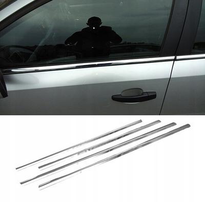 Fiat Panda III - Garnitures de vitres latérales chromées - Accents de bord de voiture haut de gamme - Rehausseur de cadre de porte de protection