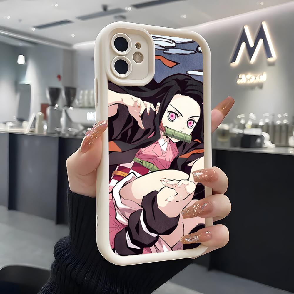 A-Demon S-Slayer NezukoES KamadoS Phone Case For IPhone Air 17 Pro Max 16 E 15 14 Pro Max 13 12 11 Mini Plus Soft Silicone White