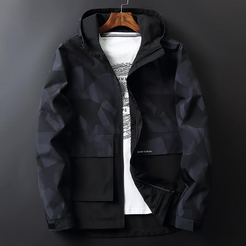 Dibinze Men s Plus Size Camouflage Hooded Jacket 8XL