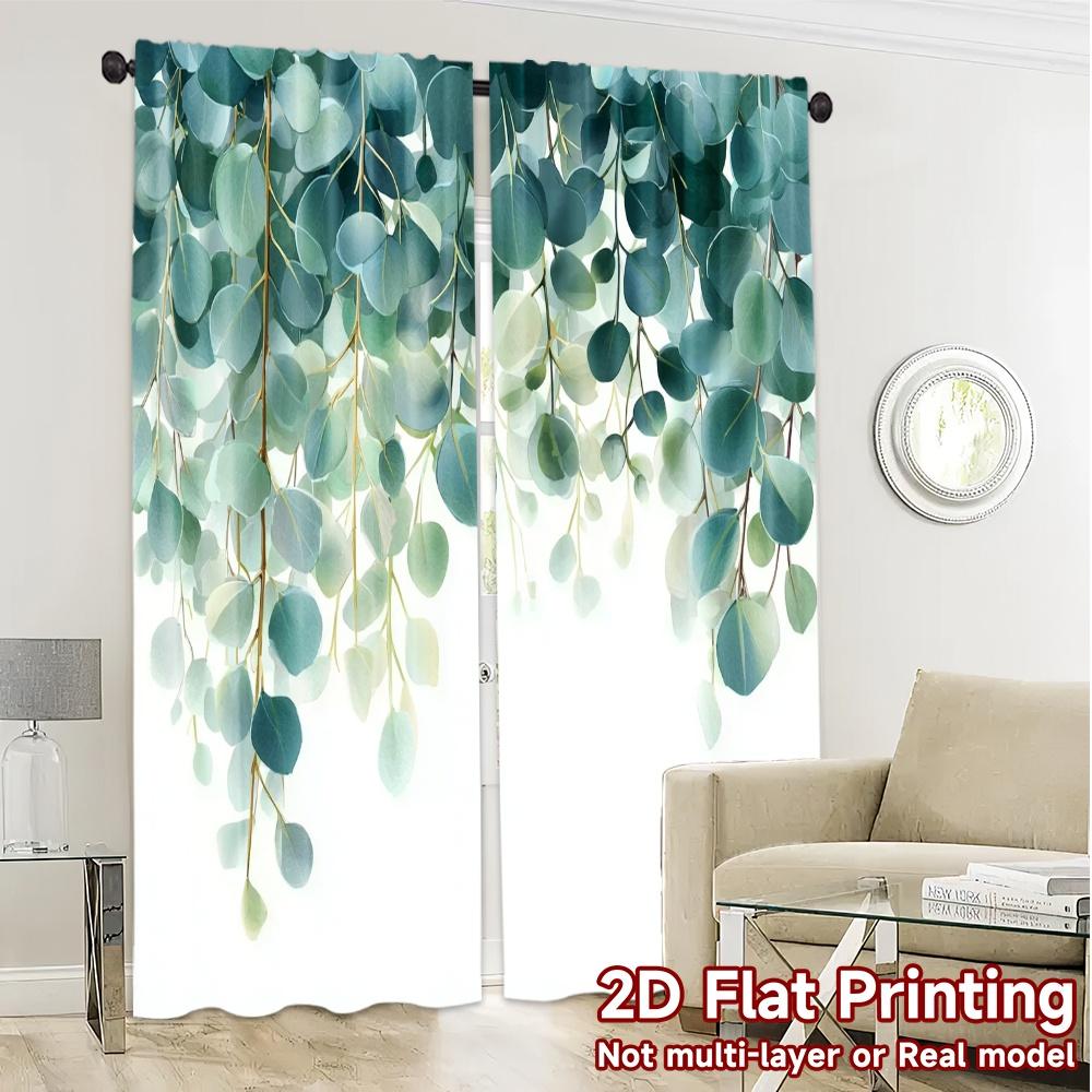 2pcs   2D FLAT PRINTING Curtains (Without Rod) Eucalyptus Bliss Popular Minimalist Curtains Versatile 100% Polyester Curtains