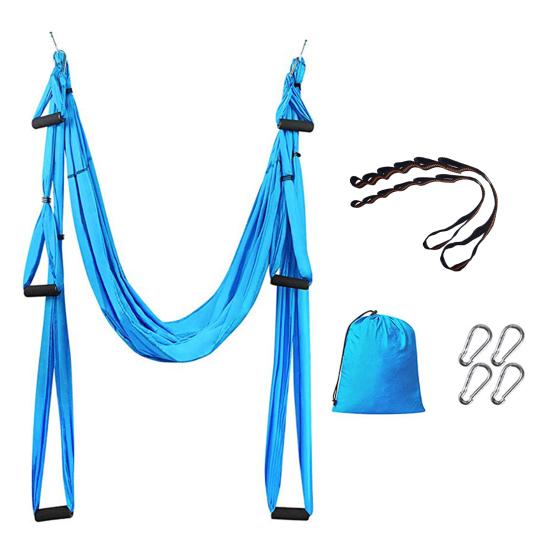 

Регулируемый Антигравитационный Домашний Гамак для Воздушной Йоги, Подвесное Кресло-Качели, Трапеция, Инструмент для Инверсий небесно-голубой