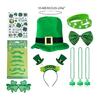 Elegant Prom Party Shamrock Flat Top Hat with Bangles&Necklace&Glasses for Woman