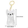 Dog Shape Keychain Bag Charm Creative Compact Souvenir Memorial Keepsake Clear Pet Hair