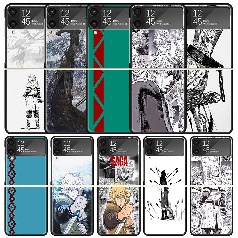 Vinland Saga Schwarze Hülle für Samsung Galaxy Z Flip 7 6 5 4 3 5G Handyhülle Flip7 Flip6 Flip5 Flip4 Flip3 Musterhülle Galaxy Z F