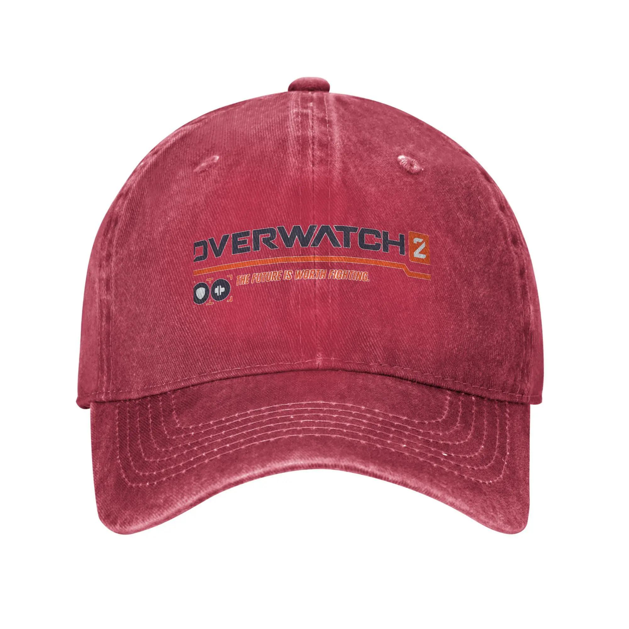 

Overwatch Game Baseball Cap Sun Running Hippie Sunscreen Washed Hip Hop Hats Women Unisex Vintage Custom Logo Baseball Caps One Size