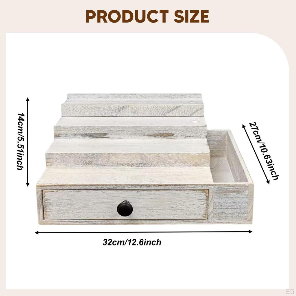 Men Countertop Organizer Perfume Display 4 Tier Father Gift Shelf Wood Storage Rack for