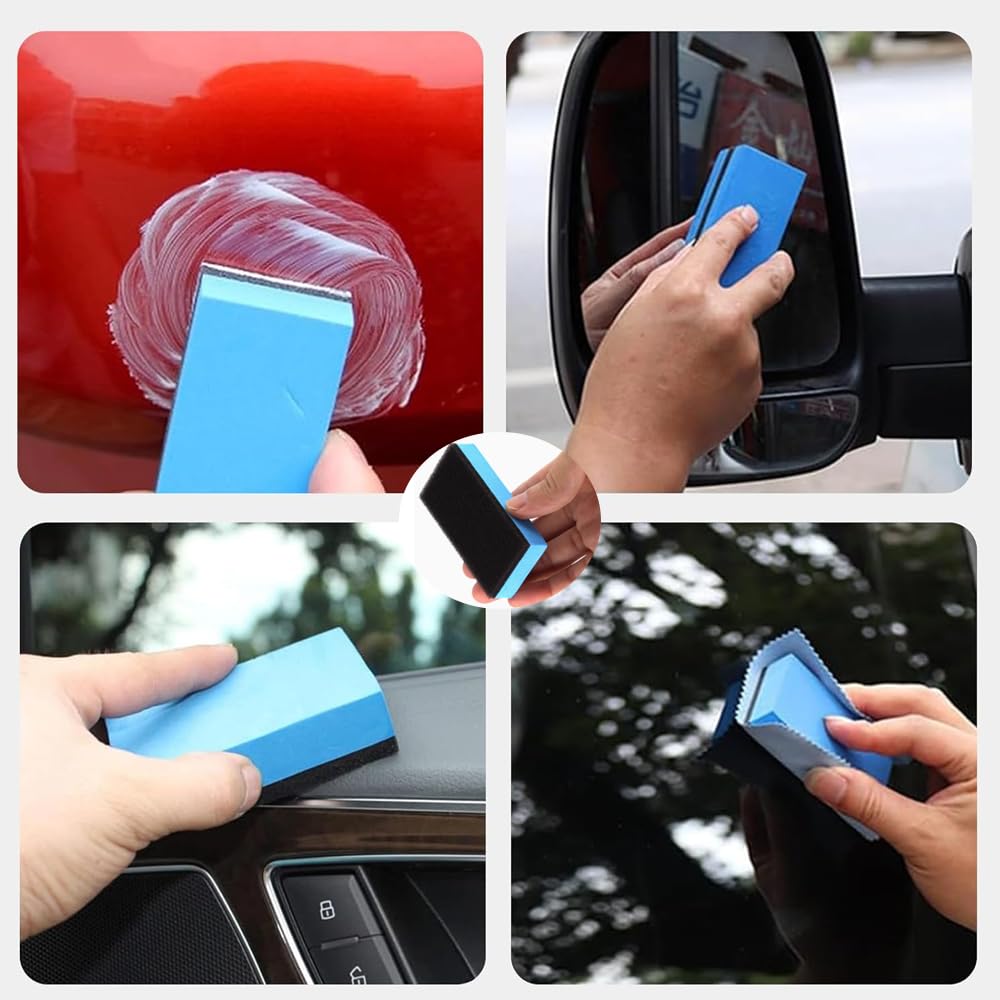 Felt Car Wash Sponges, Set of 10, Thoroughly Removes Spots and Film