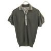 VAN HEUSEN 50er Jahre Vintage Kurzarm Strick Polohemd M Oliv Damen Gebraucht