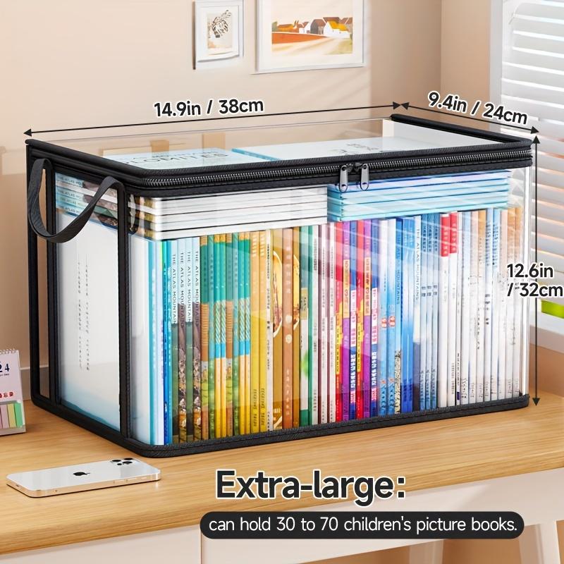 1 Stück Klare PVC-Aufbewahrungsbeutel mit Klappdeckel & Sichtfenster - Stapelbare Organizerbox, Robuste Transparente Aufbewahrungsbeutel