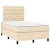 3142006 vidaXL Divan Bed with Mattress Cream 120x200 Cm Fabric
