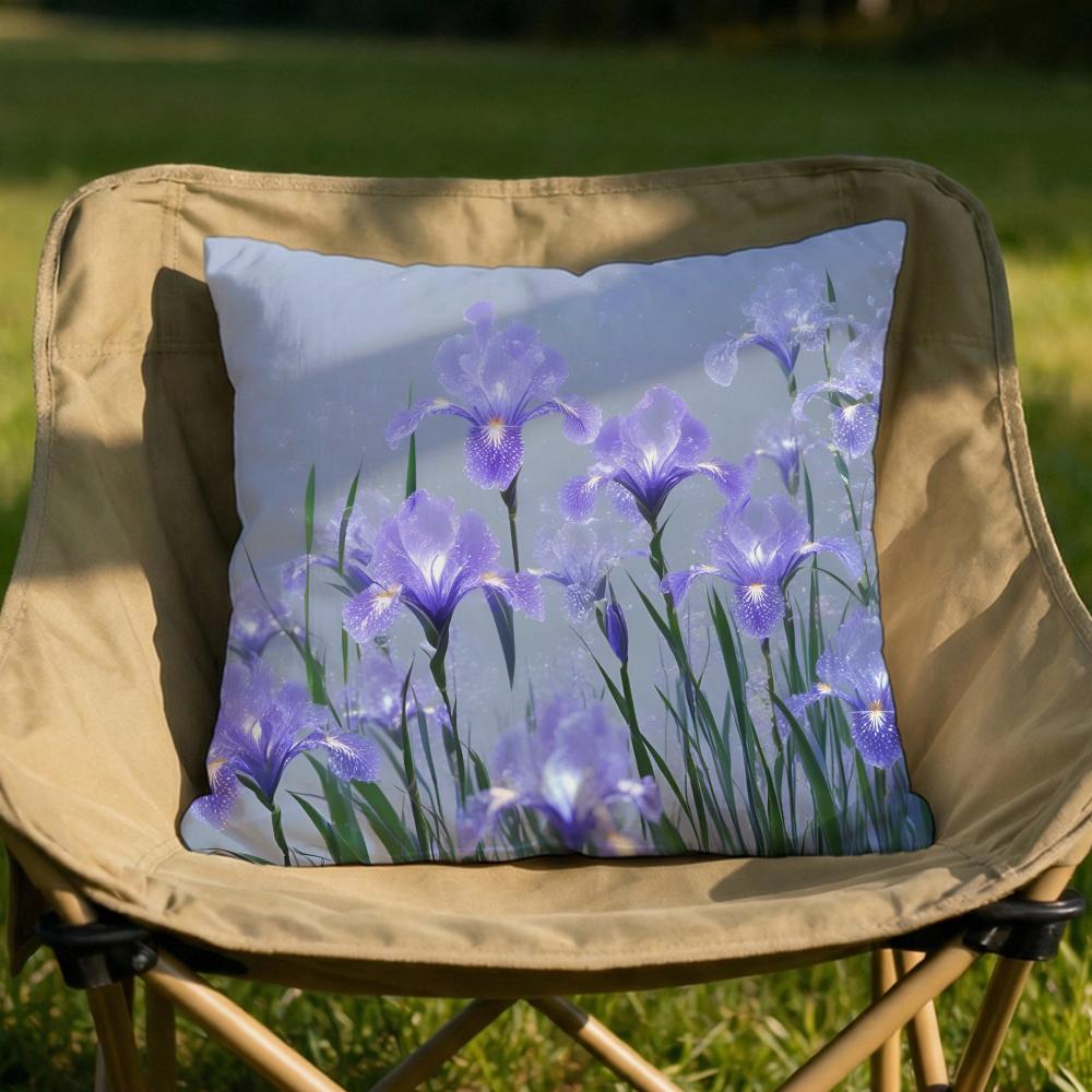Iris Cushion Cover Soft Reversible Durable Pillow Cover MultiScene Use for Home Car Daily Comfort