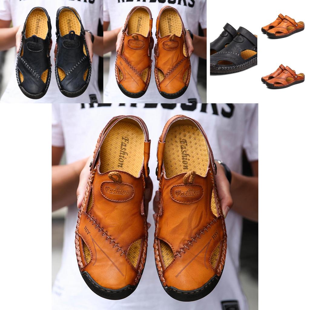 Men's Genuine Leather Sandals Soft Beach Shoes For Summer Comfort And Style