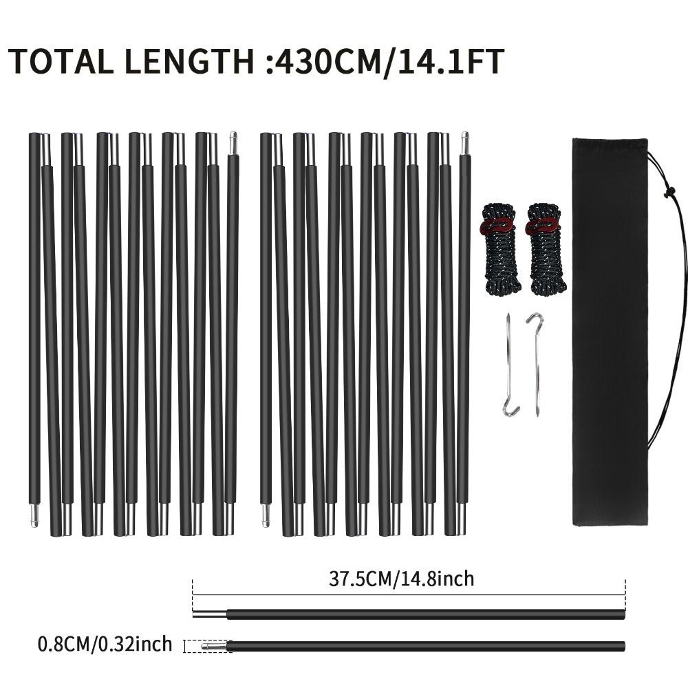 Aluminum Tent Poles Replacement Pre-Assembled Tent Poles Lightweight Tent Pole Repair Kit for Hiking Camping Backpacking Tent