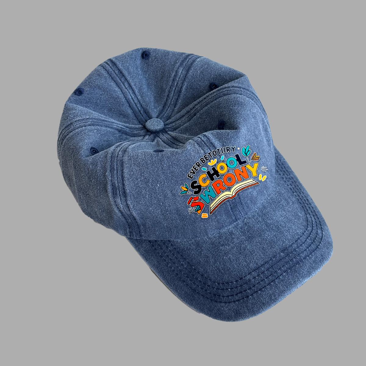 

New printed washed cotton retro soft top baseball cap men s and women s outdoor leisure sunshade trend cap Adjustable рожевий