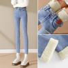 Winter Dicke Samt Frauen Jeans Hohe Taille Röhrenjeans Frau Hosen Fleece Warm Slim Fit Stretch Damen Denim Bleistift Hosen frauen