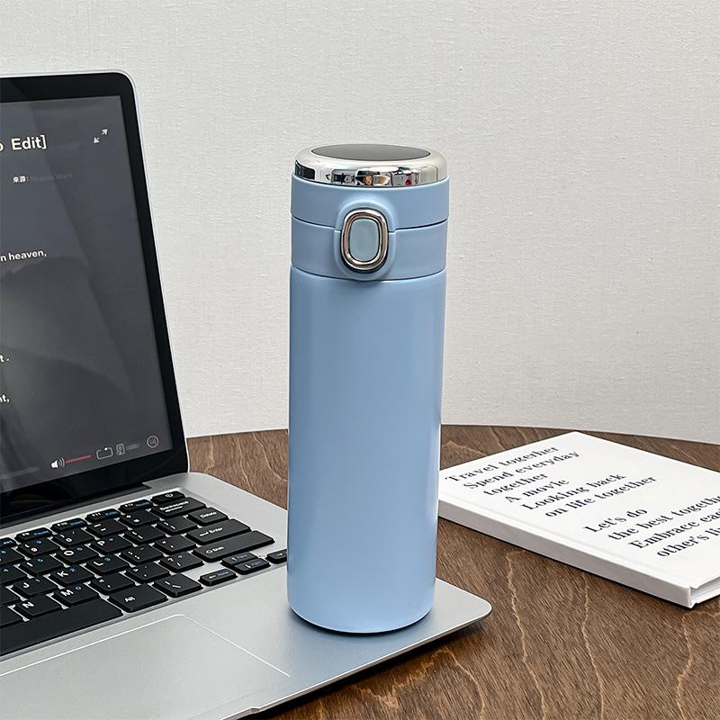 Smart Insulated 304 Stainless Steel Double-layer Vacuum Cup with Pop-up Lid and Custom Logo Option