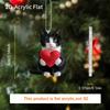 2D flacher Autoanhänger Auto hängende Dekoration bezaubernde Acryl Liebeskatze Weihnachtsbaumschmuck-2D schwarz und weiß, perfektes Feiertagsdekorationsgeschenk
