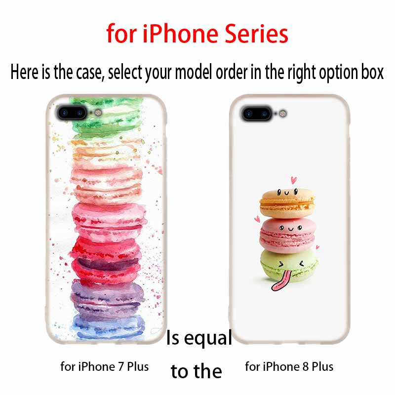 Macarons Cake Soft Silicone Case For iPhone 13 11 12 Pro X XS Max XR 6 6S 7 8 Plus SE Mini Cover