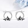 Killer whale earrings for 925 killer whale hoop killer whale birthday present women, silver, hypoallergenic, whale, earrings, goods, accessories,