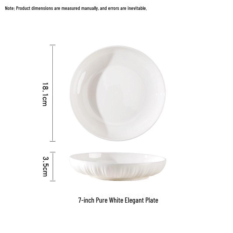 2025 Pure White Ceramic Dishware Set: Bowls, Plates, and Chopsticks for New Homes