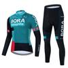 Mens Cycling Jersey Set Long Sleeve Quick Dry Breathable Mountain Road Bike Apparel