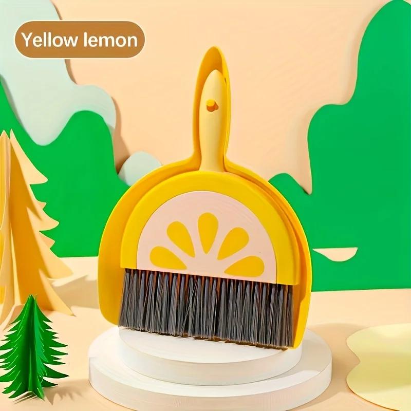 Portable Mini Cleaning Brush and Dustpan Set - Handheld Sweeper with Kiwi Design Ideal for Tables Sofas Furniture Space-Saving