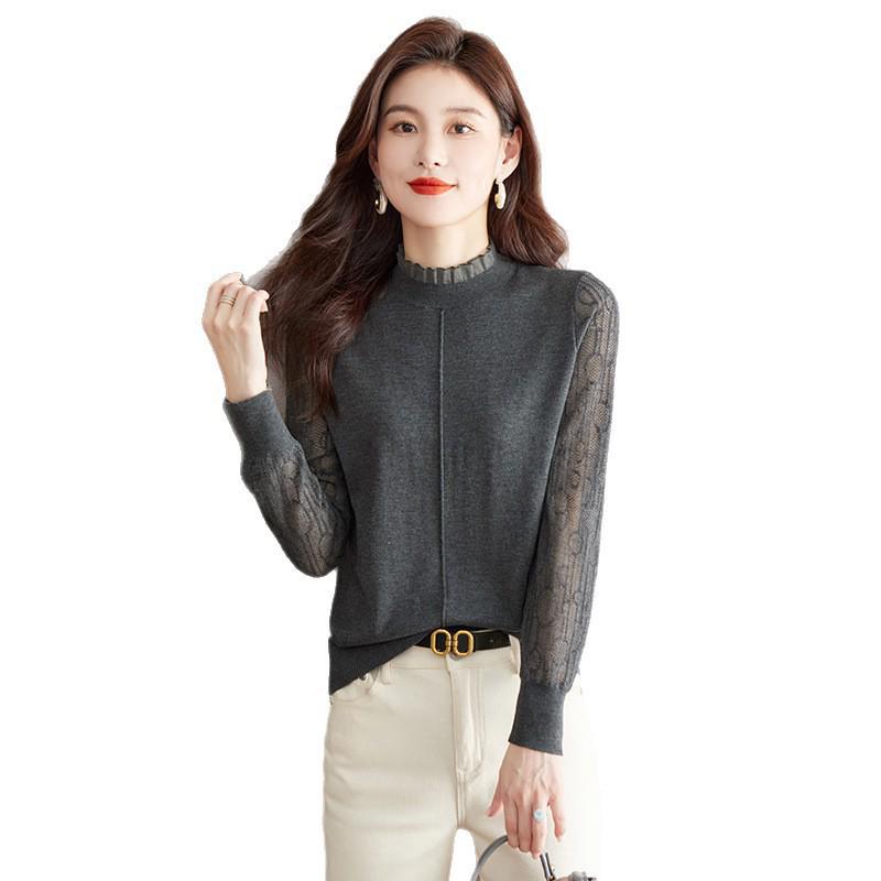 Genuine Brand Women's Autumn/Winter Wool Knit Top - Slim, Skin-Friendly, Versatile, Hollowed Design