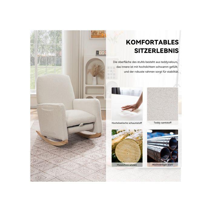 Fauteuil à bascule - MUVOE - Lounge - Tissu en laine - Repose-pieds - Design élégant