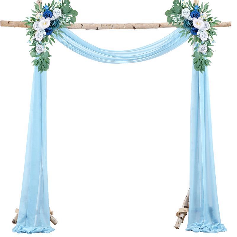 Forest Style Wedding Arch Decoration: Outdoor Lawn Chiffon Gauze Curtains