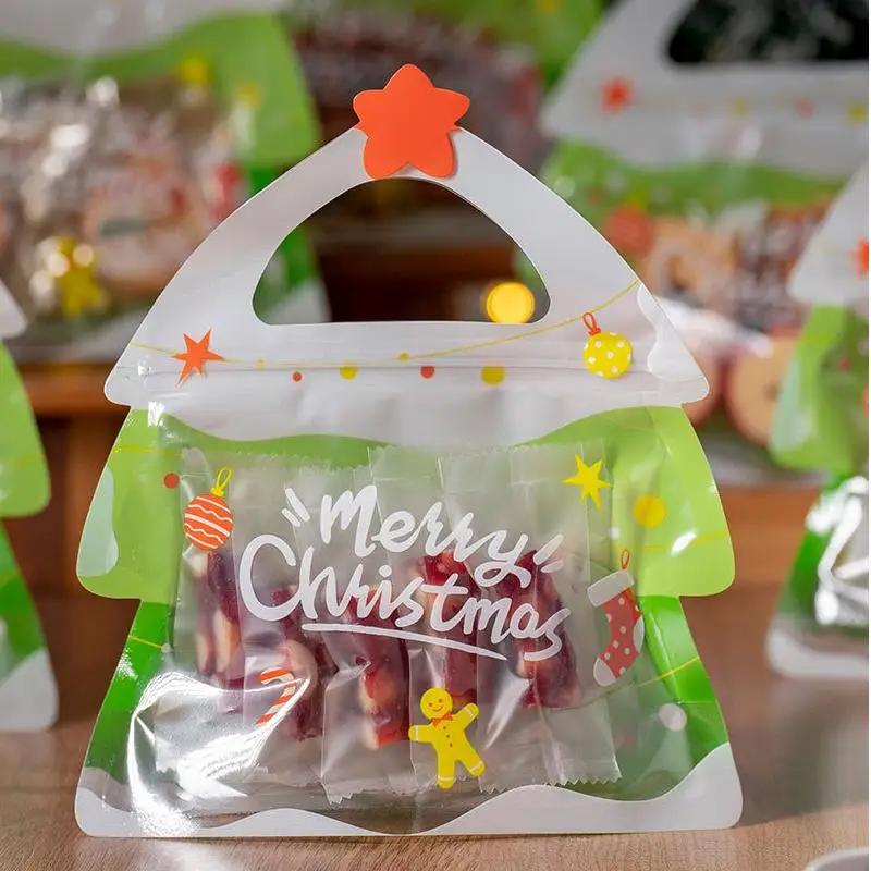 25PCS Christmas Gift Bags Set Santa Elk Snowflake Pattern Thickened Non-Woven Waterproof Tote Bags for Kids Holiday Party